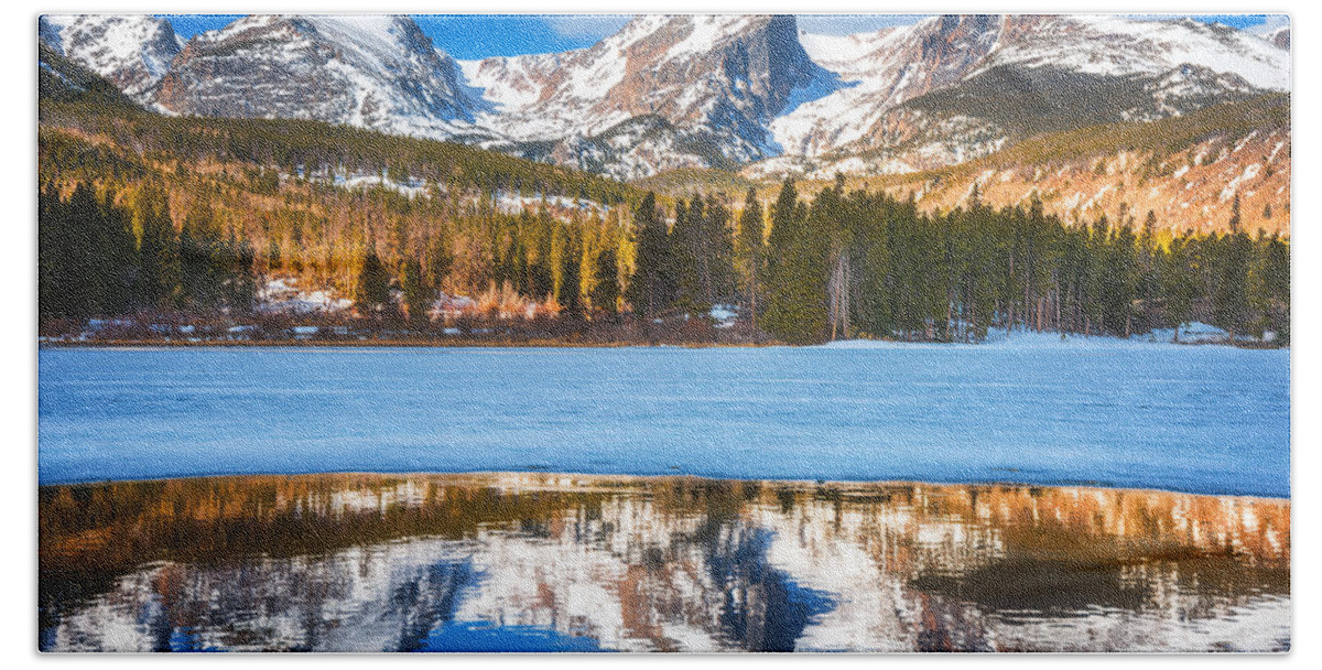 Mountains Hand Towel featuring the photograph Sprague Lake by Darren White