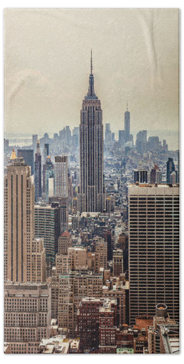 Empire State Building Hand Towel featuring the photograph Sprawling Urban Jungle by Az Jackson