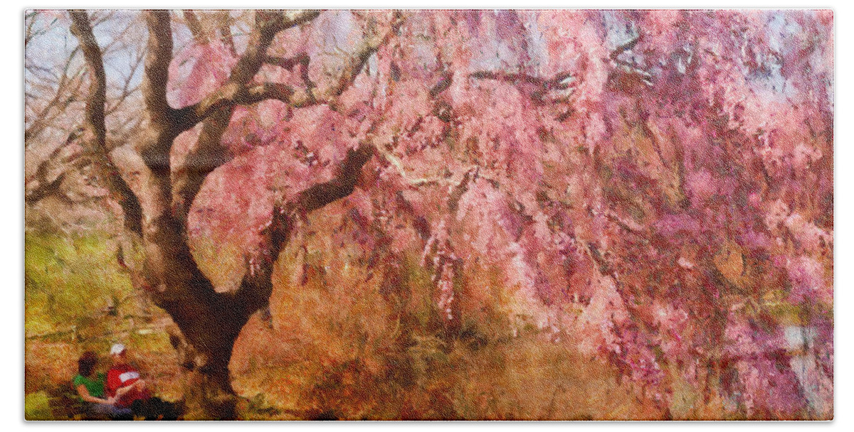 Spring Bath Towel featuring the photograph Spring - Sakura - A Beautiful Spring day by Mike Savad