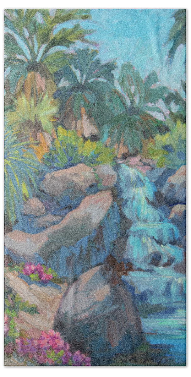 Desert Bath Towel featuring the painting Spring At The Living Desert by Diane McClary
