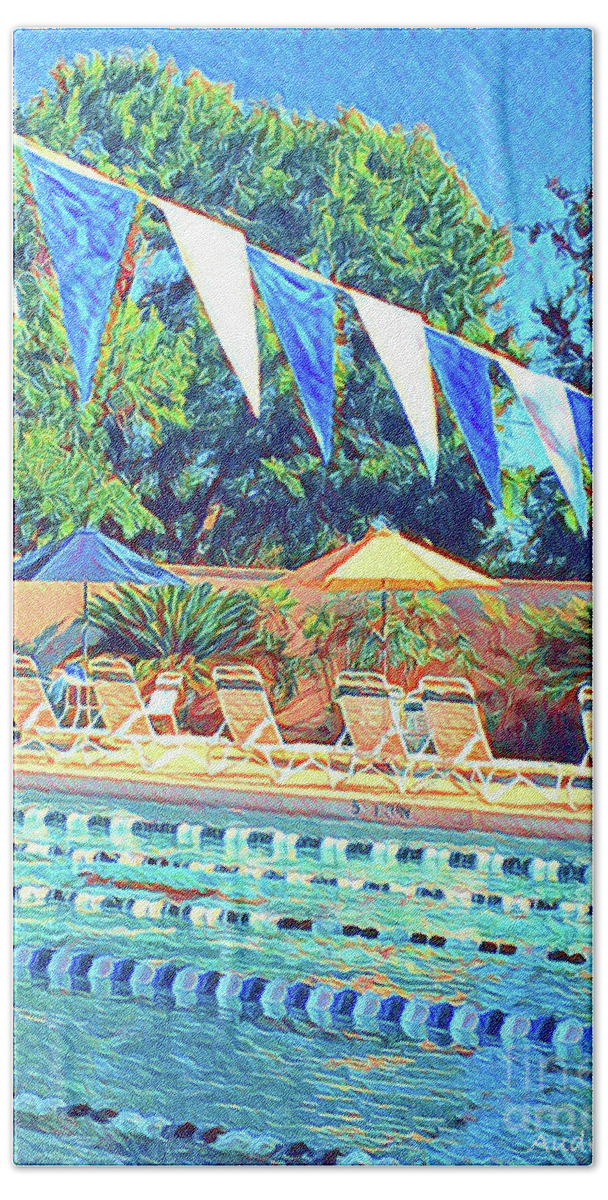  Bath Towel featuring the photograph Spring at the Pool by Audrey Peaty
