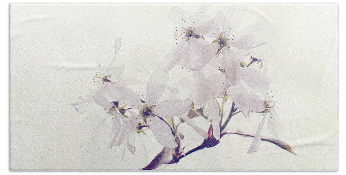 White Blossom Print Bath Towel featuring the photograph Spring Blossom Print by Gwen Gibson