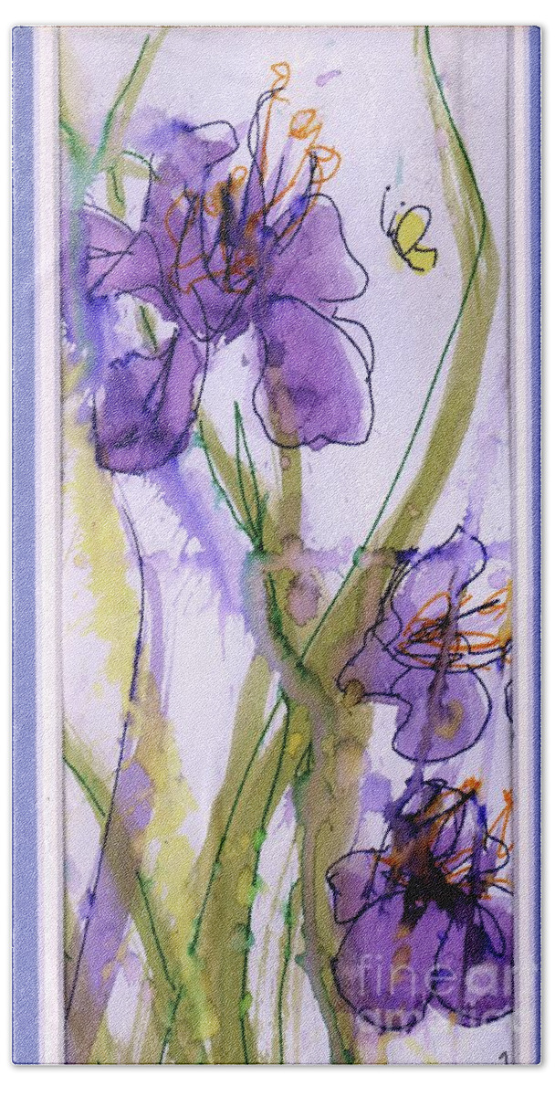 Floral Hand Towel featuring the painting Spring Fling by PJ Lewis