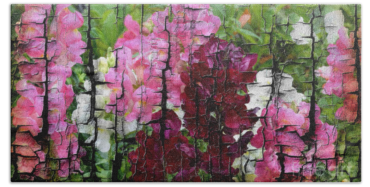 Martha Ann Hand Towel featuring the painting Spring Garden H131716 by Mas Art Studio