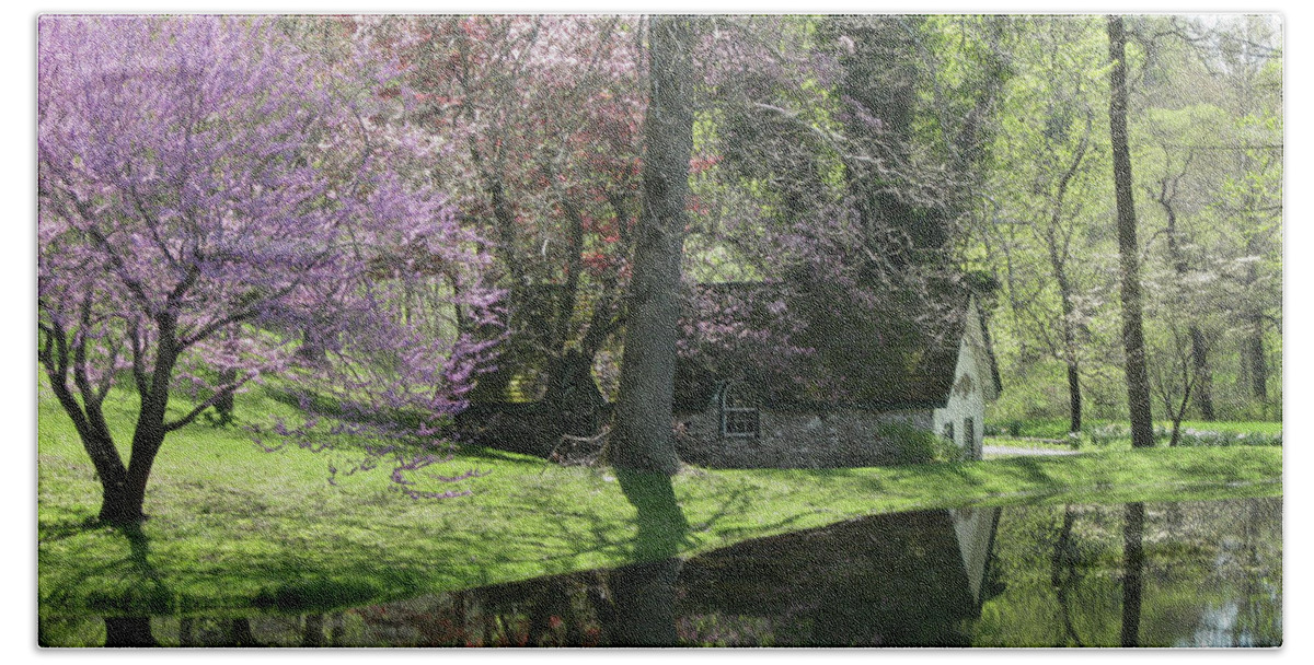 Art Bath Towel featuring the photograph Spring Reflections by Gordon Beck