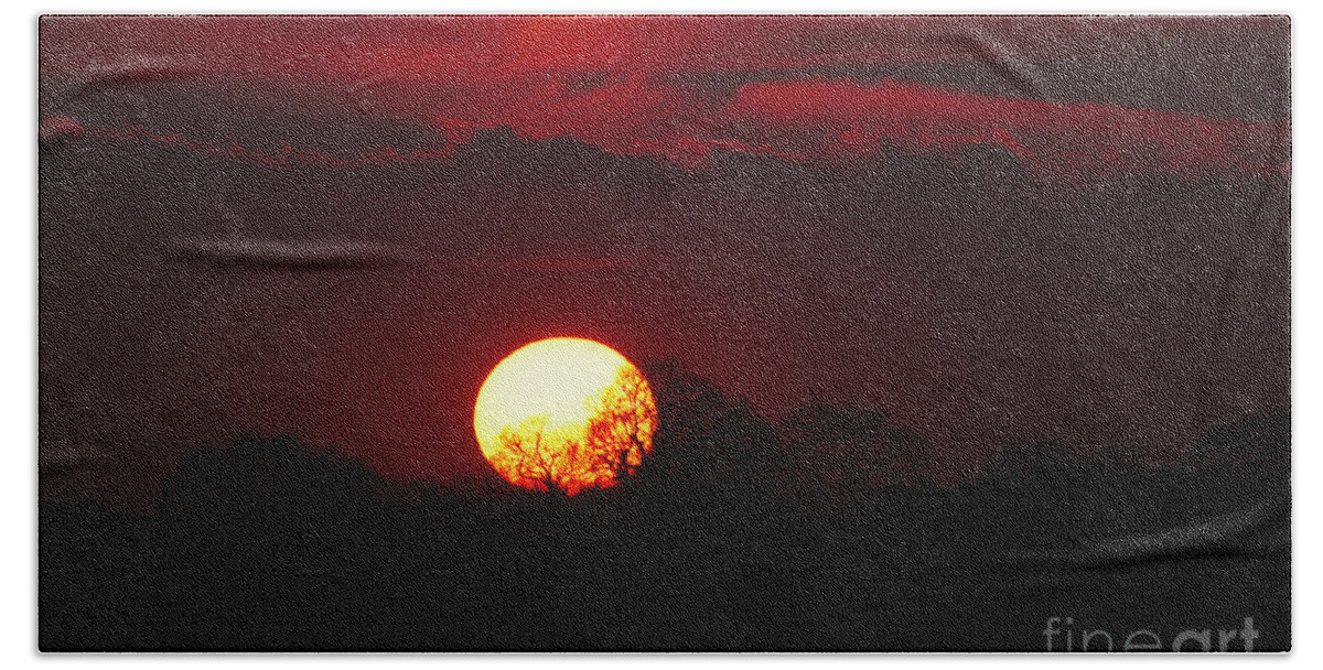 St James Lake Hand Towel featuring the photograph Spring Sunset by Jeremy Hayden