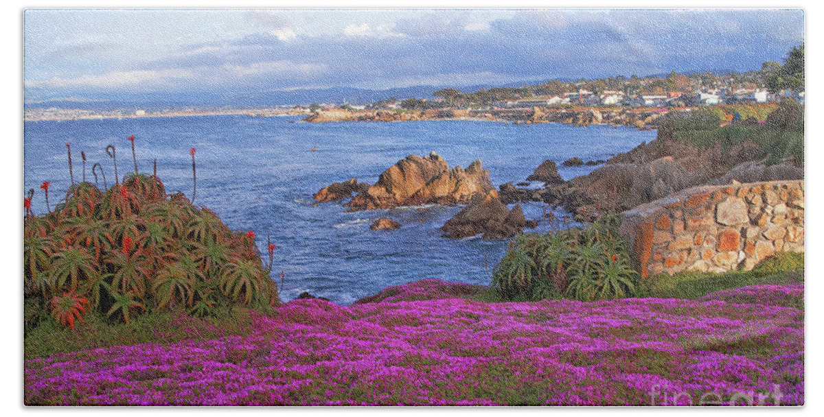 Pink Bath Towel featuring the photograph Springtime in Pacific Grove by Charlene Mitchell