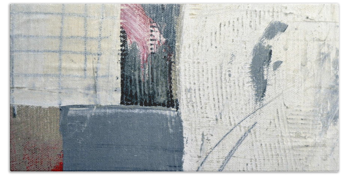 Textural Bath Towel featuring the painting Square Study Project 12 by Michelle Calkins