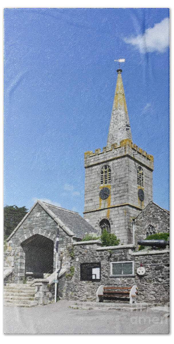 St Keverne Bath Towel featuring the photograph St Keverne Parish Church by Terri Waters
