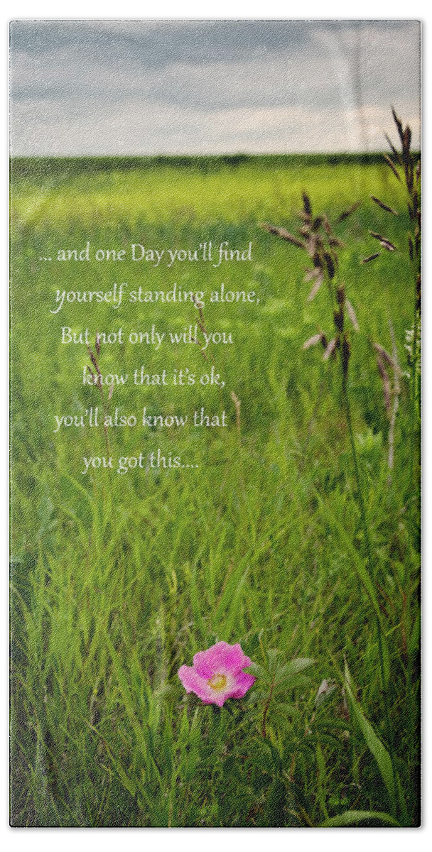 Standing Alone Bath Towel featuring the photograph Standing Alone by Sandra Parlow