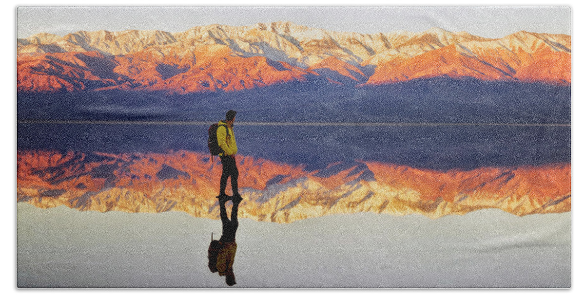 Alone Bath Towel featuring the photograph Standing on Water by Nicki Frates
