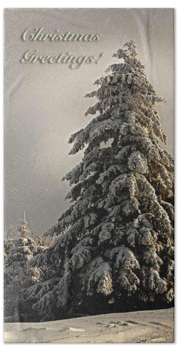 Christmas Bath Towel featuring the photograph Standing Tall Christmas Card by Lois Bryan