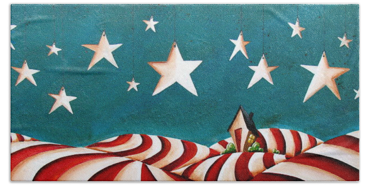 House Hand Towel featuring the painting Star Spangled by Cindy Thornton
