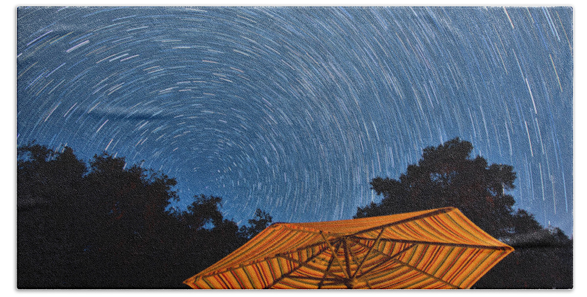 Star Trails Hand Towel featuring the photograph Star Trails by Mimi Ditchie
