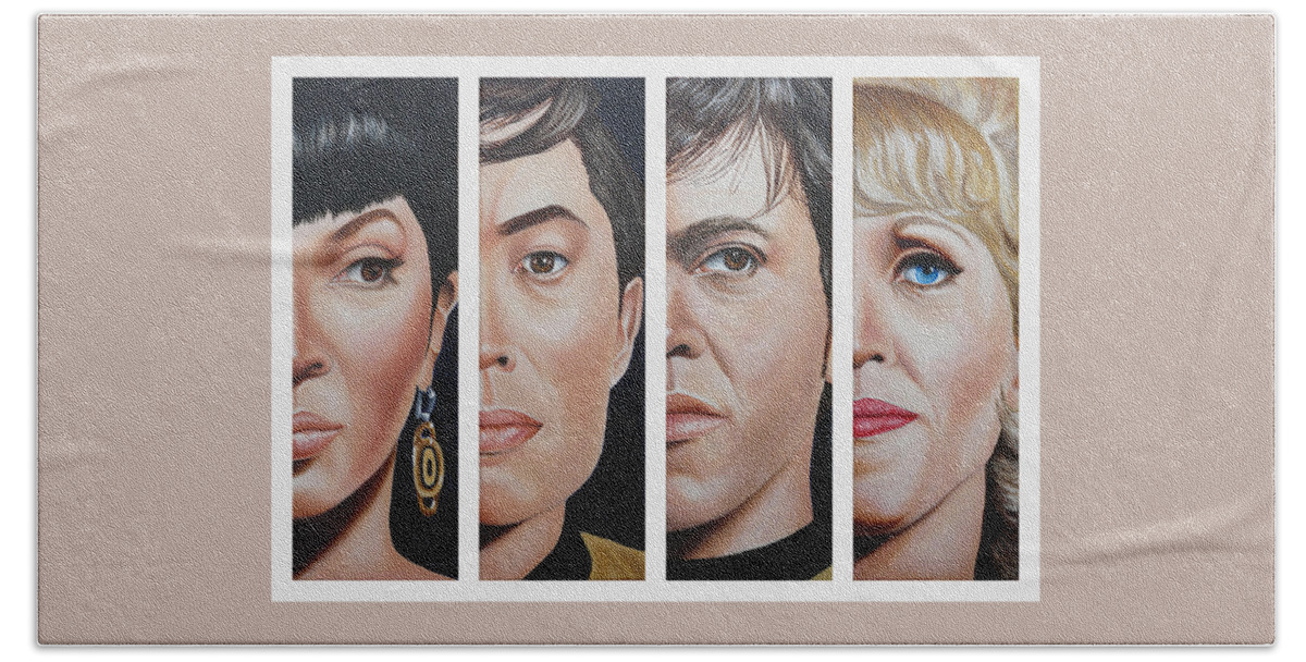 Star Trek Bath Towel featuring the painting Star Trek Set Two by Vic Ritchey