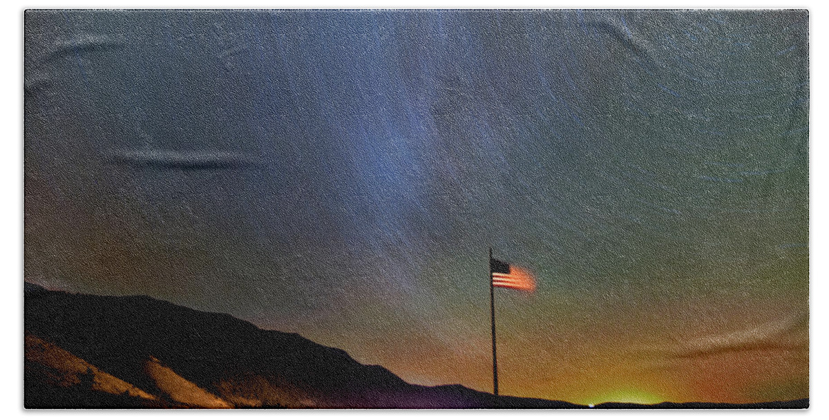 Night Bath Towel featuring the photograph Stars and Stripes II by Cat Connor