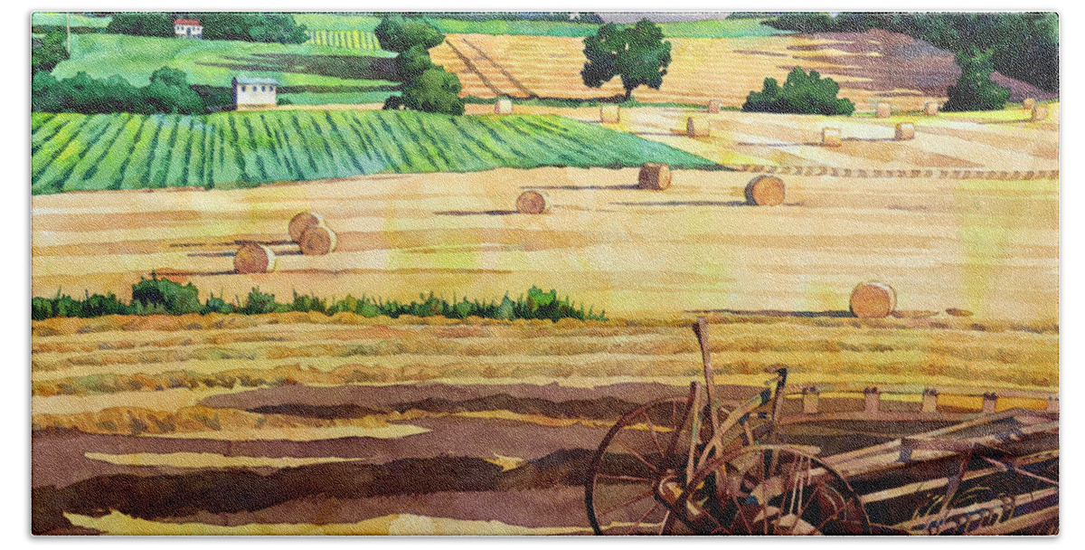 Landscape Hand Towel featuring the painting Starview Vista by Mick Williams