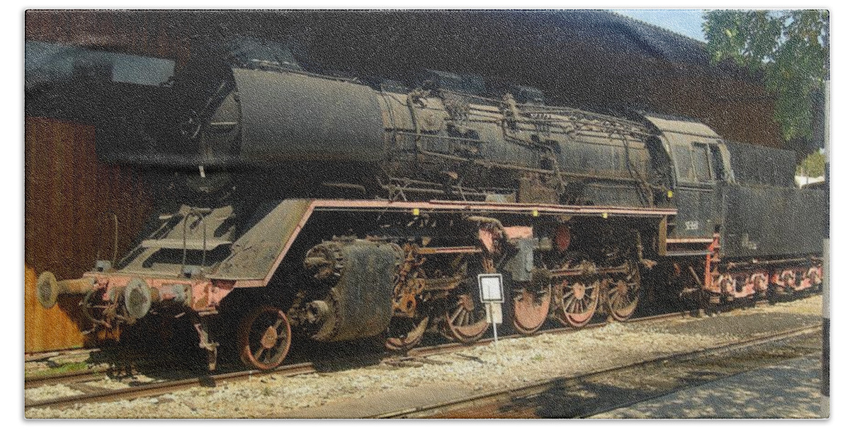 Steam Bath Towel featuring the photograph Steam train by Pierre Dijk