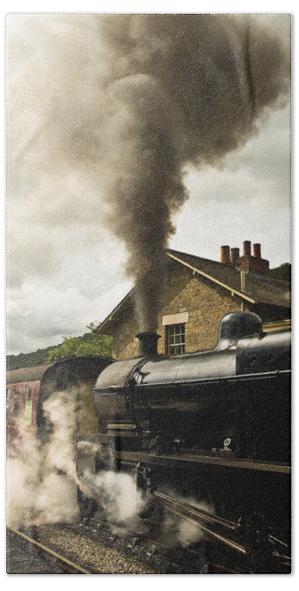 Train Hand Towel featuring the photograph Steam Train by Svetlana Sewell