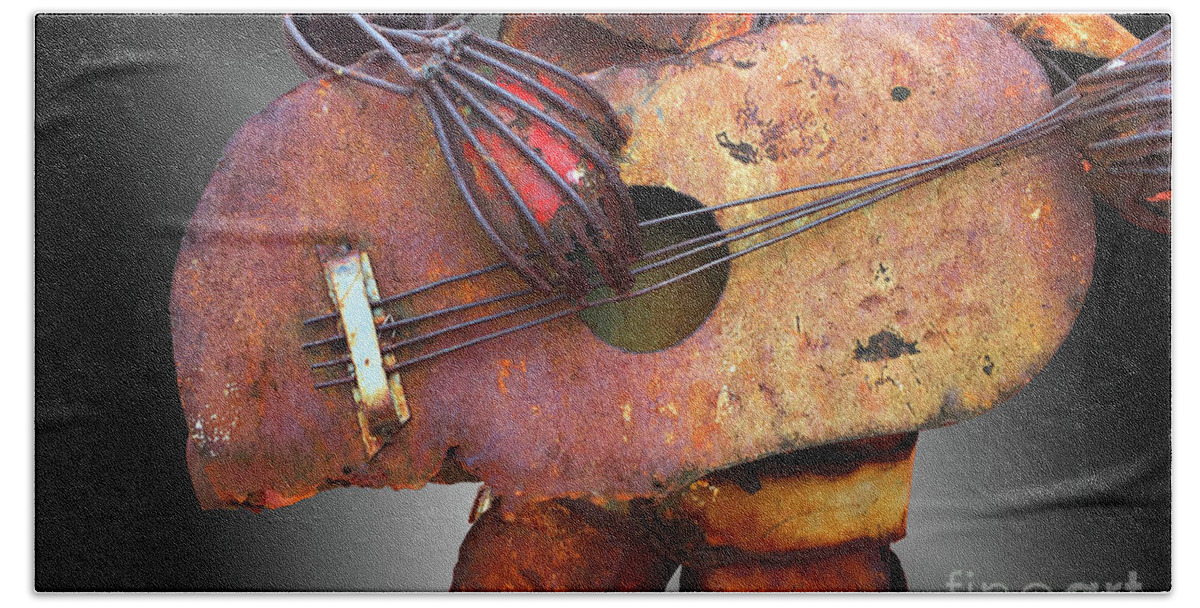 Guitar Bath Towel featuring the photograph Steel Guitar - or - Too many fingers and not enough strings by Tim Hightower