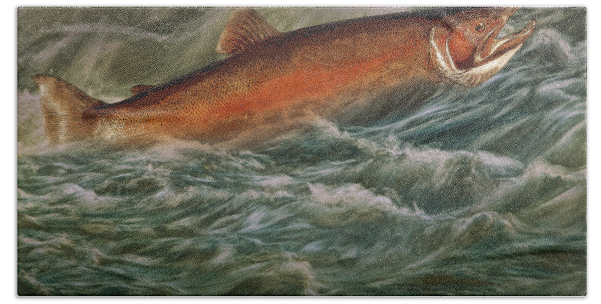 Art Bath Towel featuring the photograph Steelhead Trout Fish No.143 by Randall Nyhof