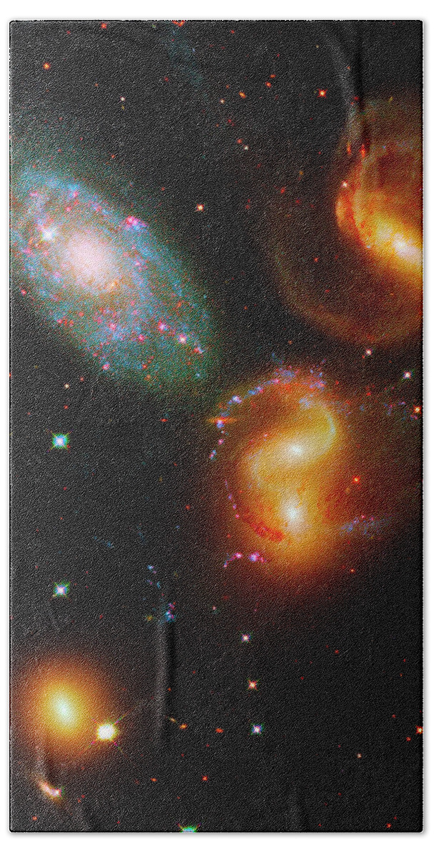 Stephan's Quintet Bath Towel featuring the photograph Stephan's Quintet by Paul W Faust - Impressions of Light
