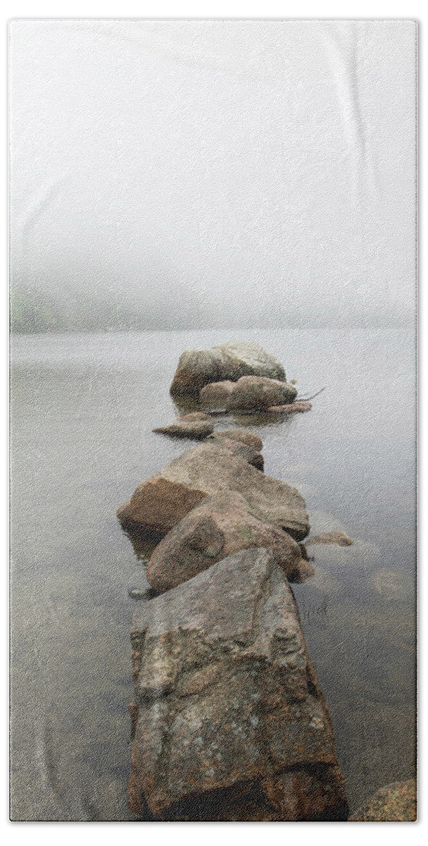 Rocks Hand Towel featuring the photograph Stepping into the Unknown by Holly Ross