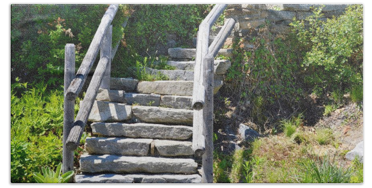 Stairs Hand Towel featuring the photograph Stepping Up by Charles HALL