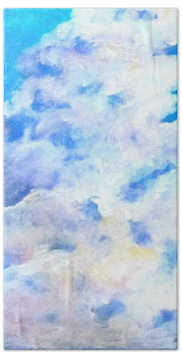 Clouds Bath Towel featuring the painting Steve's Clouds by Barbara O'Toole