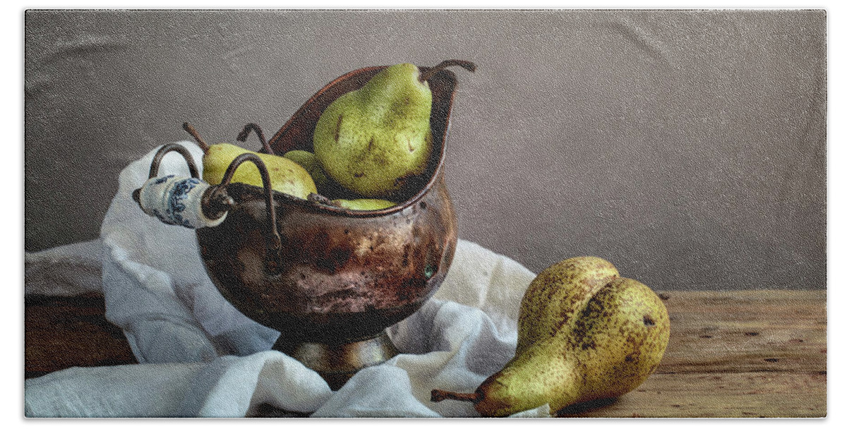 Still Life Hand Towel featuring the photograph Still-Life with Pears by Nailia Schwarz