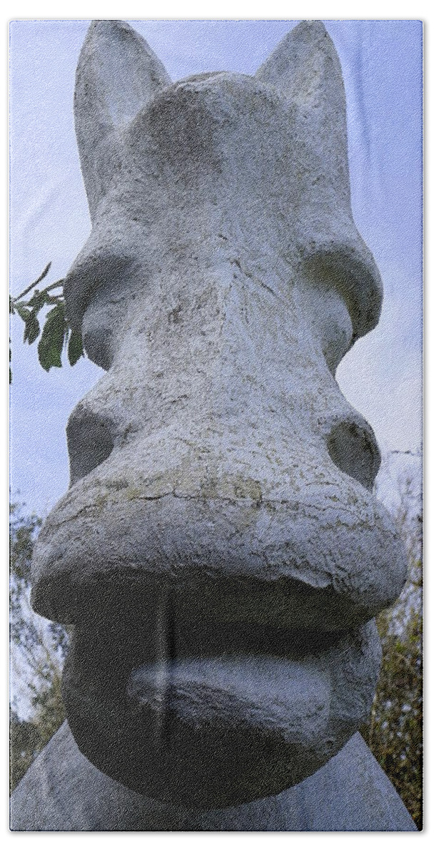 Horse Bath Towel featuring the photograph Stone Horse by Laurie Perry