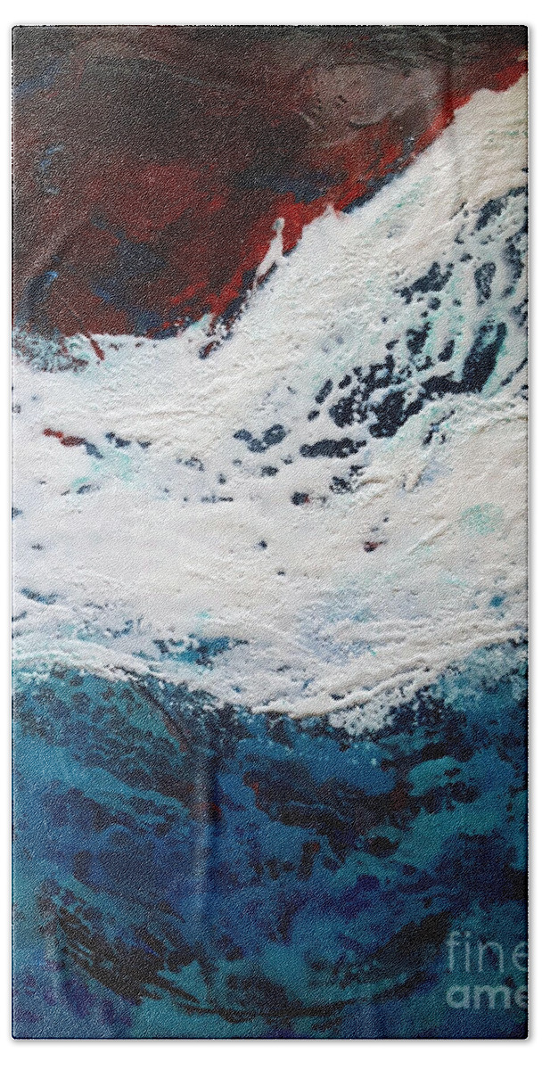 Abstract Bath Towel featuring the painting Storm by Anita Thomas
