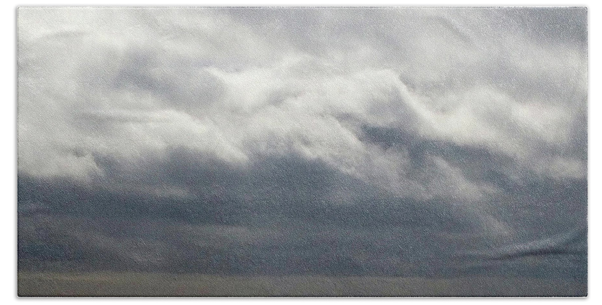 Ocean Hand Towel featuring the photograph Storm Clouds on the Horizon by Joyce Creswell