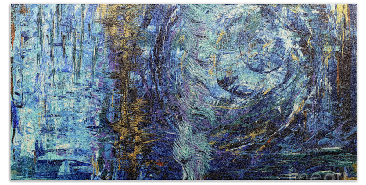 Latex Bath Towel featuring the painting Storm Spirits by Cathy Beharriell