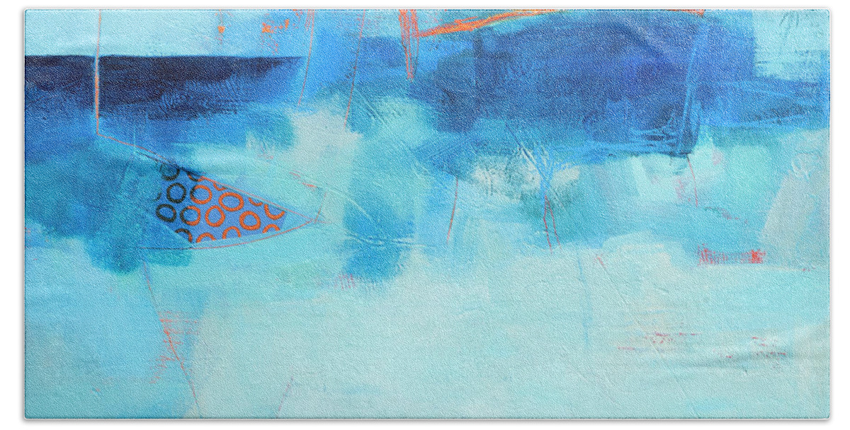Abstract Art Bath Sheet featuring the painting Storm Warning #3 by Jane Davies