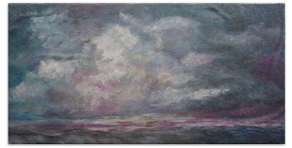Acrylic Bath Towel featuring the painting Storm's Approaching by Michele A Loftus