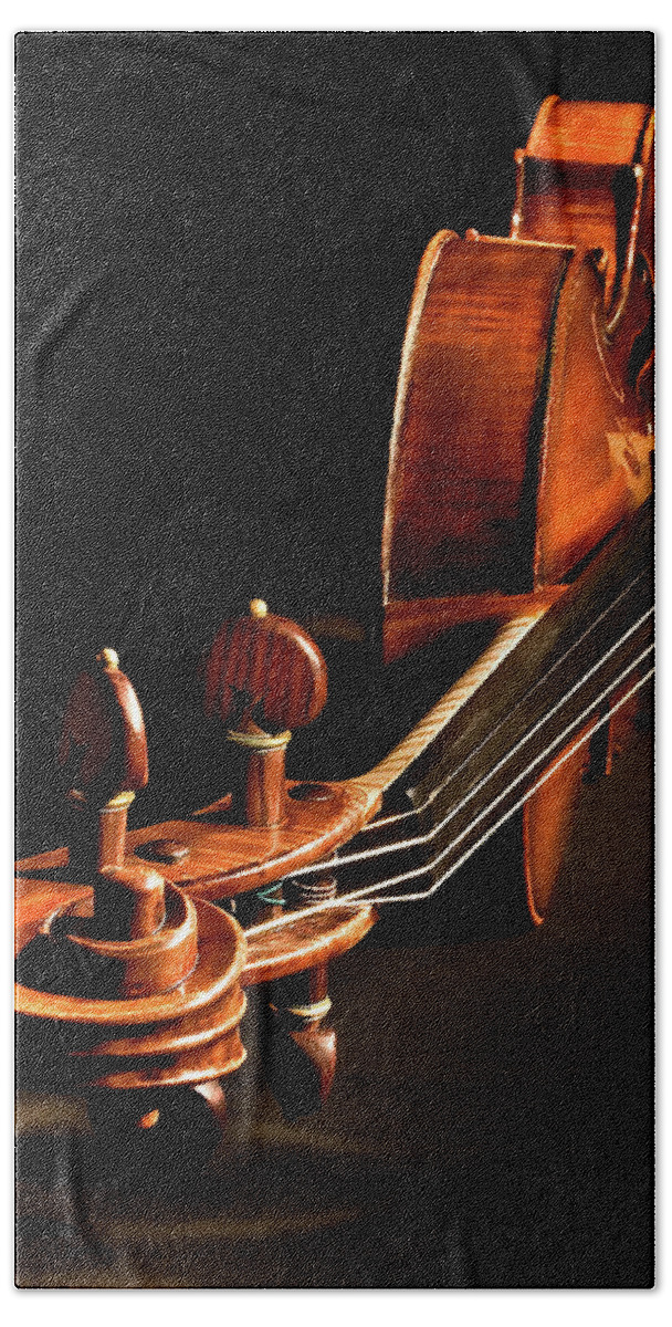 Strad Bath Towel featuring the photograph Stradivarius From The Top by Endre Balogh