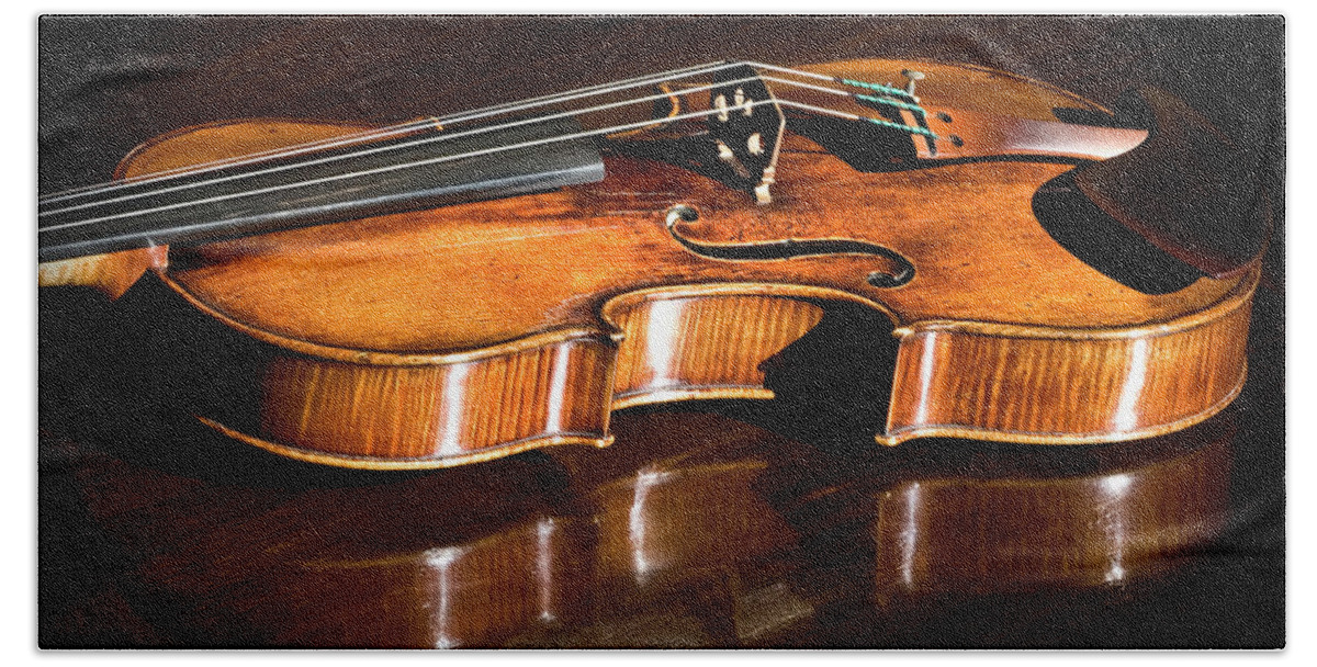 Strad Hand Towel featuring the photograph Stradivarius in Sunlight by Endre Balogh
