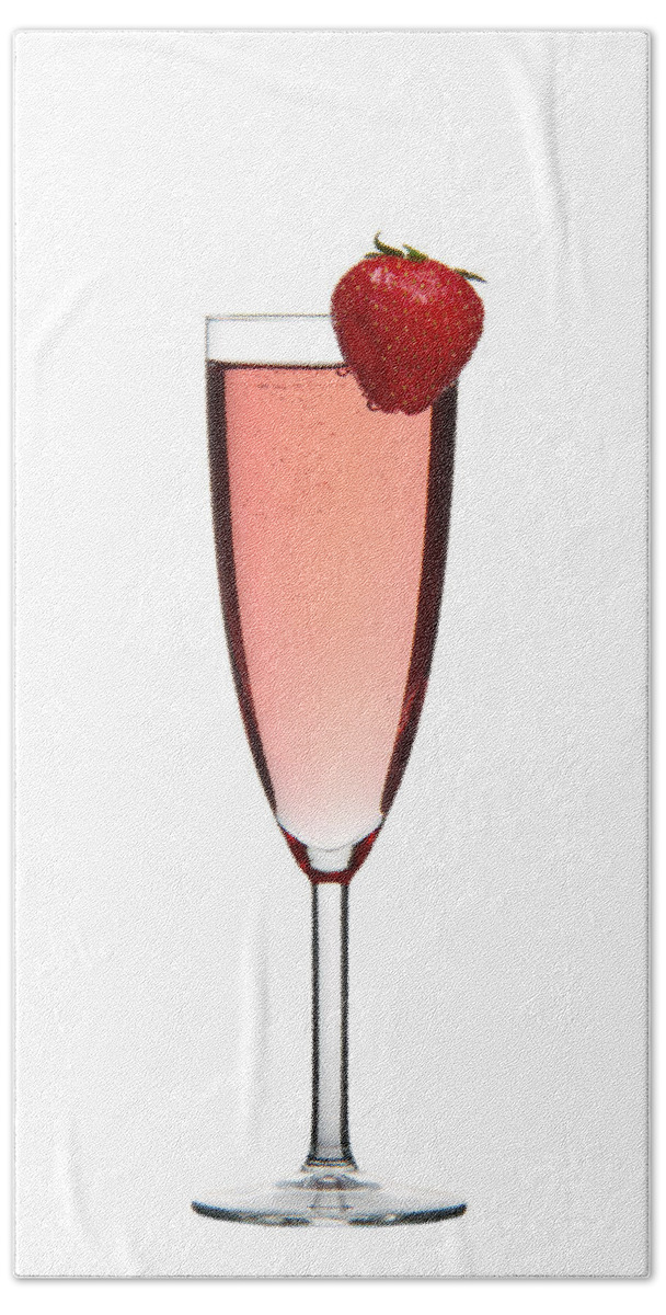 Alcohol Hand Towel featuring the photograph Strawberry Champagne by Gert Lavsen