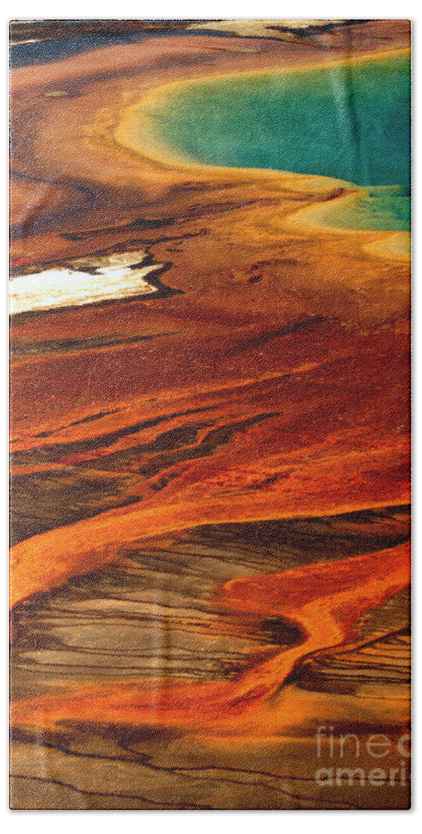Grand Prismatic Bath Towel featuring the photograph Streams Of Algae Mats by Adam Jewell