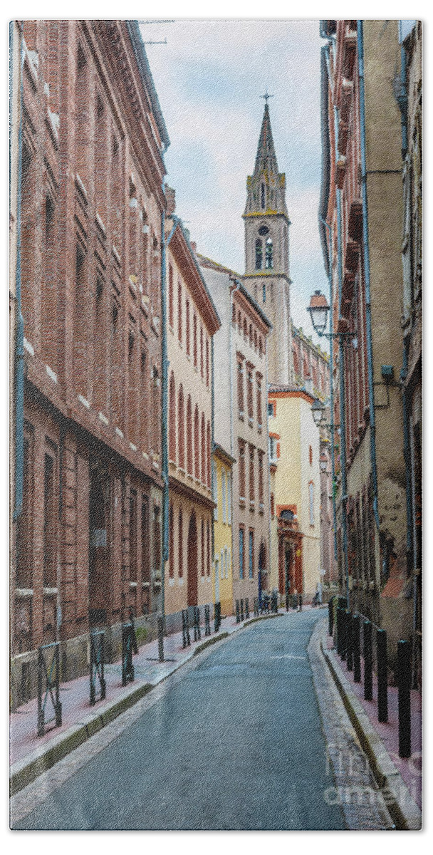 Toulouse Bath Towel featuring the photograph Street in Toulouse by Elena Elisseeva