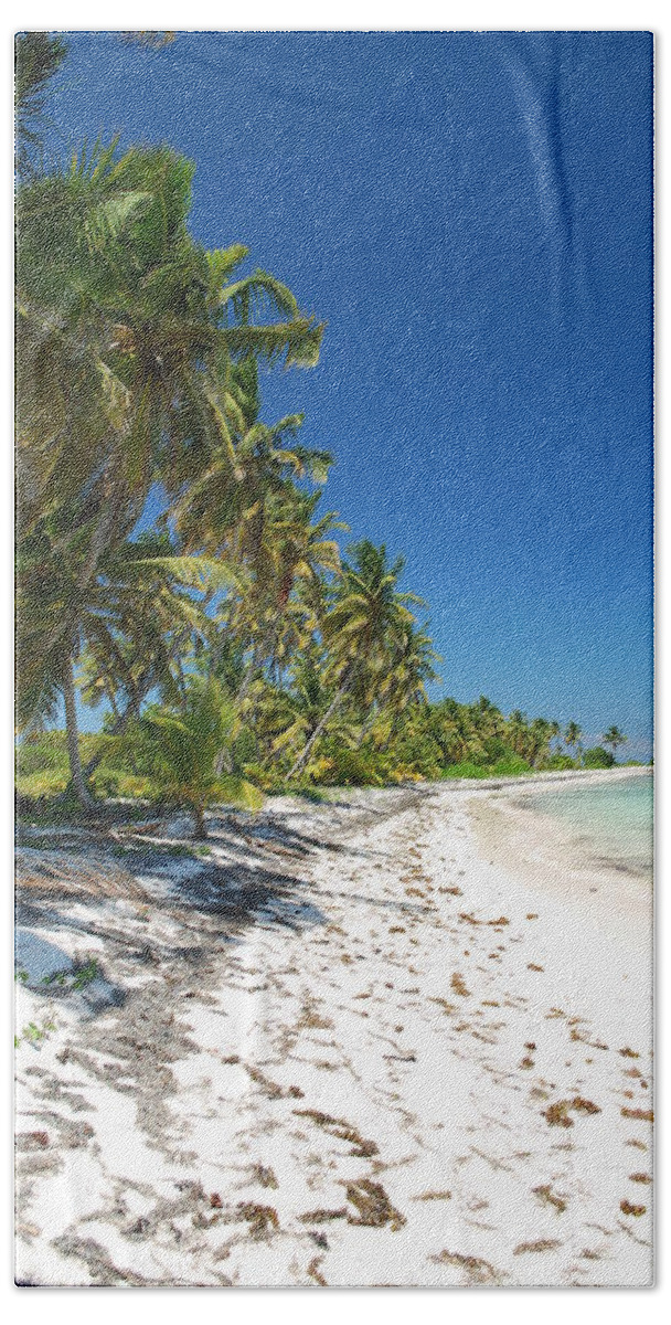  Hand Towel featuring the photograph Stretch of Punta Cana Resort Beach by Heather Kirk