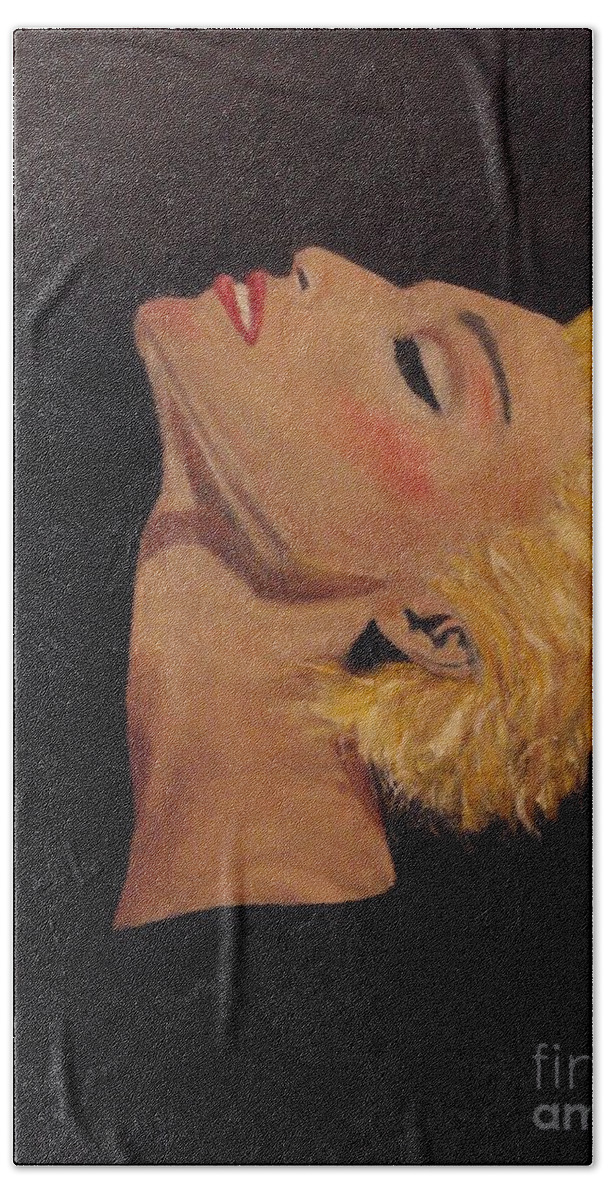 A-fine-art-oil Hand Towel featuring the painting Strike A Pose 1 by Catalina Walker