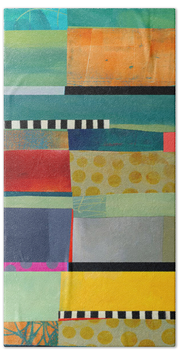Abstract Art Hand Towel featuring the painting Stripe Assemblage 2 by Jane Davies