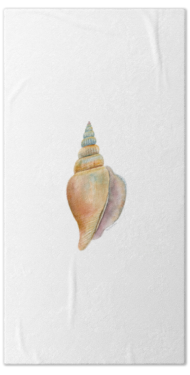 Conch Shell Painting Bath Towel featuring the painting Strombus Vittatus Shell by Amy Kirkpatrick