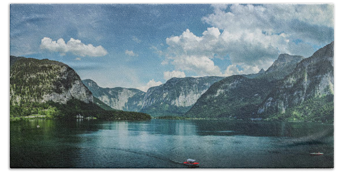 Architecture Bath Towel featuring the photograph Stunning Lake Hallstatt Panorama by Andy Konieczny