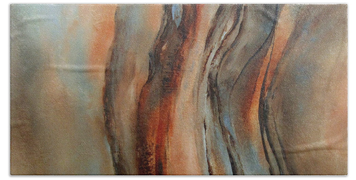 Abstract Bath Towel featuring the painting Subtle Changes by Valerie Travers