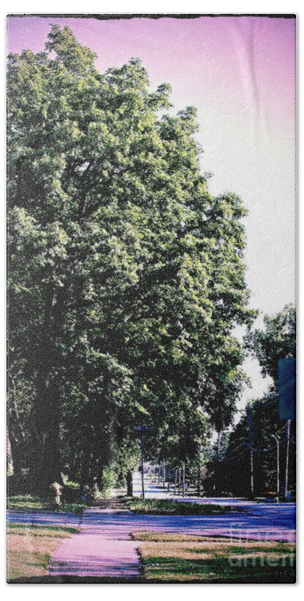 Suburban Street Hand Towel featuring the photograph Suburban Tree by Frank J Casella