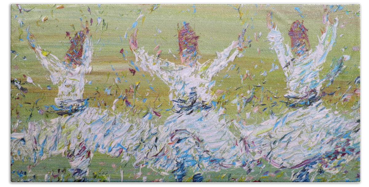 Sufi Hand Towel featuring the painting Sufi Whirling by Fabrizio Cassetta