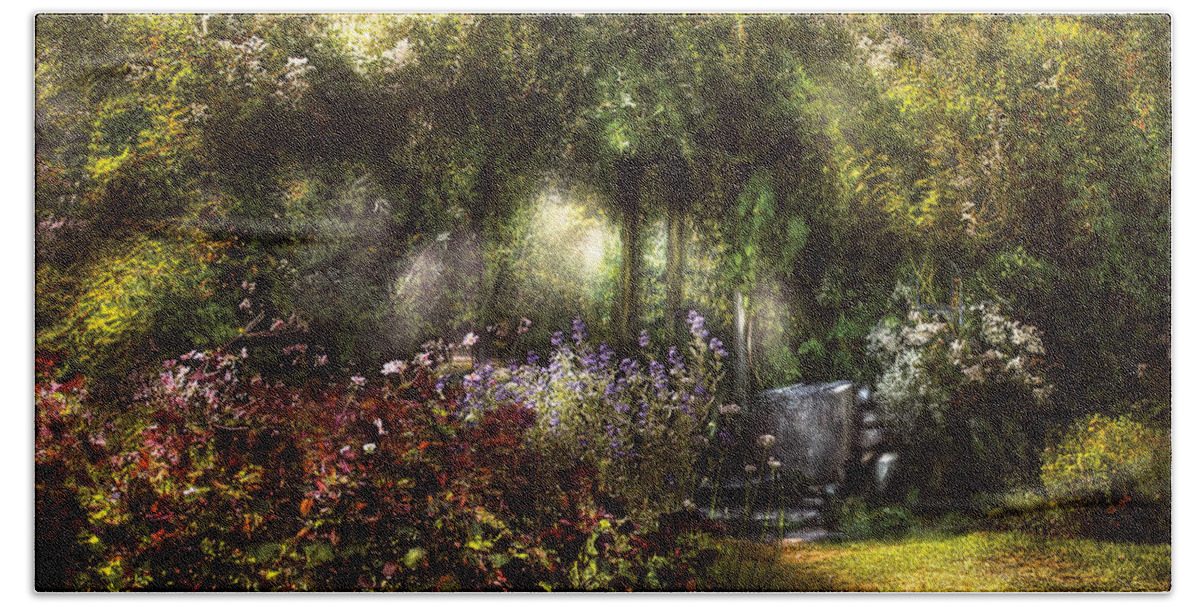 Savad Bath Towel featuring the photograph Summer - Landscape - Eve's Garden by Mike Savad